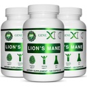 Genex Formulas Lions Mane Supplement with 100% Lions Mane Extract (3 Pack) - Nootropics Brain Support Supplement for Brain Boost, Focus, mental Clarity, Natural Energy, 1000 mg/serving - (360 Capsules)