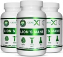 Genex Formulas Lions Mane Supplement with 100% Lions Mane Extract (3 Pack) - Nootropics Brain Support Supplement for Brain Boost, Focus, mental Clarity, Natural Energy, 1000 mg/serving - (360 Capsules)