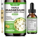 Sıvı Glycinate Supplement 1000 mg, Calm Magnezyum Citrate, Taurate Drops with Omega 3, çinko, Ashwagandha, L-Theanine, Chamomile for Sleep, Mood, Stress Relief, Bone, Muscle, Lemon Flavor