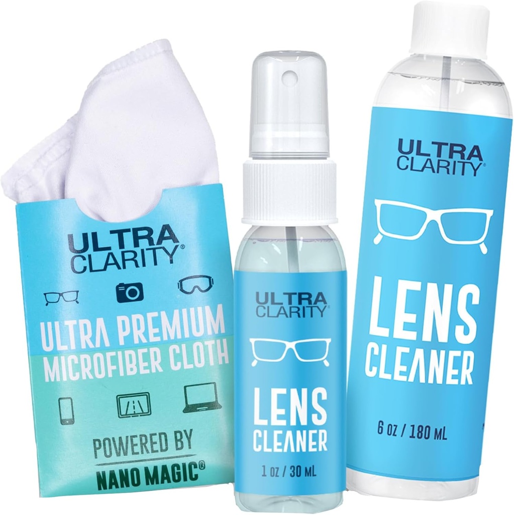 Nano Magic Eyecam Lensi 7oz Değer Paketi | 1oz yapıştırıcısı, 6oz Refill, Microfiber Kumaş | Gözlükler için, Telefon, Elektronik Ekranlar, Optik Yüzeyler, Yüzeyler, Kaplamalar