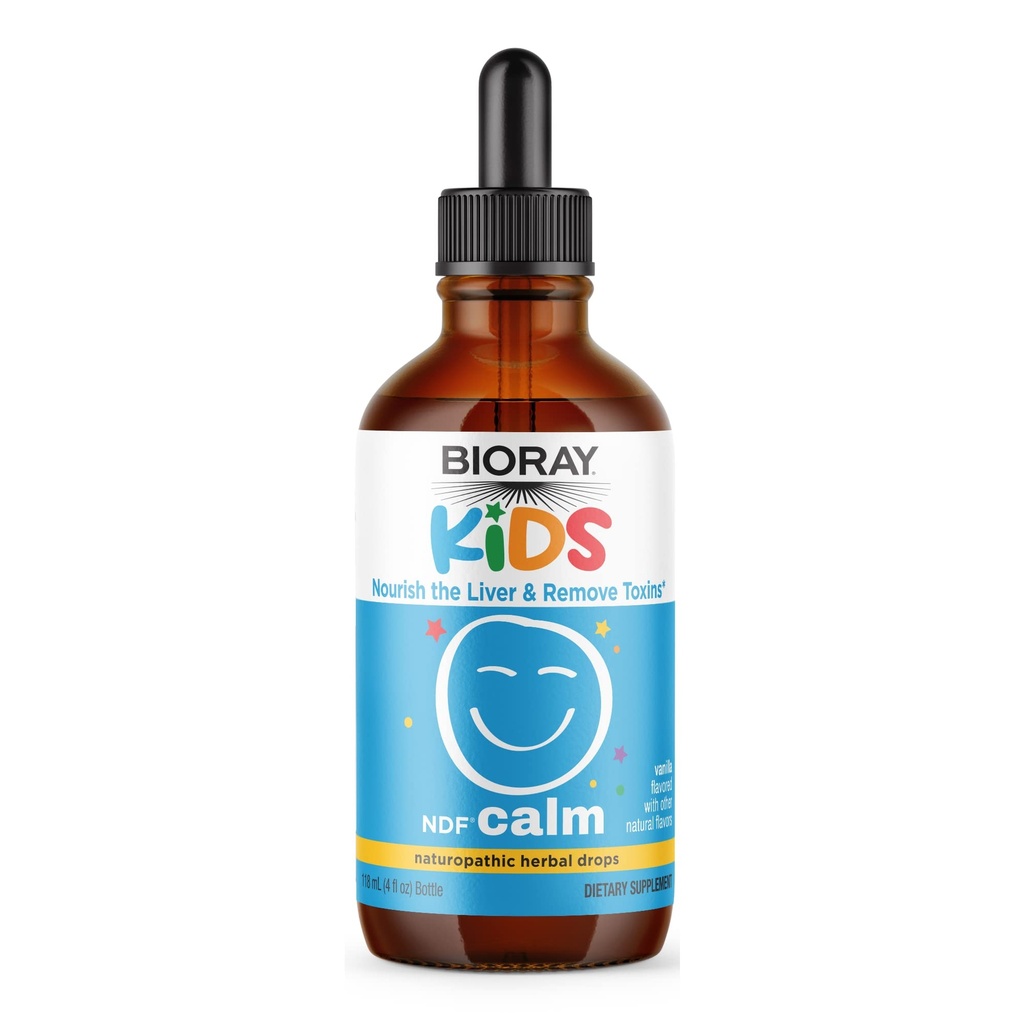 BIORAY Kids NDF Calm, Vanilla - 4 fl oz - Nourish The Liver & Take Toxins - Non-GMO, Vegan, Gluten Free - 2-4 Ay Supply