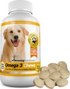 Köpekler için Şaşırtıcı Omega 3 - Omega 3 Köpekler için Balık Yağı Kuru Skin ve Hot Spots için Itchy Skin Yardımı ve EPA ve DHA Şişmanları ile Öner - 120 Bacon Flavor Chews