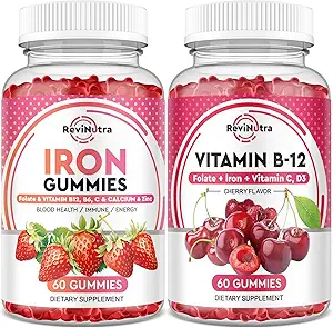 Iron Gummies Supplement for Adults & Kids | Vitamin B12 Gummies | Bundle