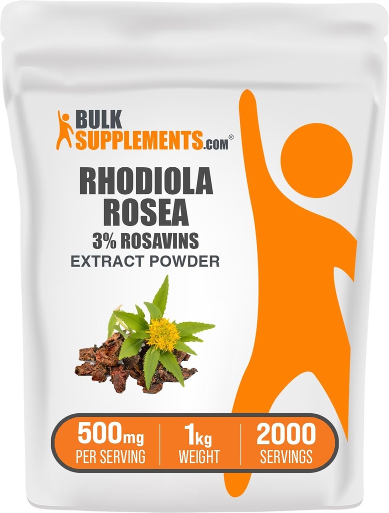 BulkSupplements.com Rhodiola Rosea Ekstraksiyon -% 3 Rosavin, Rhodiola Ekstraksiyon - Rhodiola Root Extract, Rhodiola Supplement - Vegan & Gluten Free, 500 mg per Service, 1kg (2.2 lbs) (Pazarlamada 1kg (2.2 lbs)