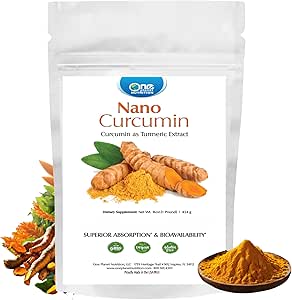 Bir Gezegen Beslenme Nano Curcumin Toz 8 oz (227 Hizmet), Pure Turmeric Extract, Nano Yüksek Absorpsiyon, Destekler Genel Vitality, Non-GMO, Vegan, Gluten-Free Free