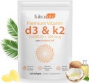 D3 Vitamin K2 Supplement Softgel, D3 K2 Softgel ile 10000 İ Destek Immune, Kalp, Diş ve Bone Health, Free of GMO, Gluten, Soy, Soygun
