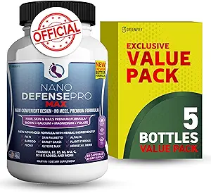 Nano Defense Pro Max Hair Skin and Nails Supplement, Biotin Calcium Magnesium Complex, 60 Capsules, 30-Day Supply (5)