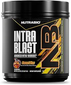 NutraBio Intra Blast Bcaa Tozlu Asit Supplement, Electrolyte & Hydration Blend, Intra, Pre Workout & Muscle Recovery, 20g Eaas Acids Toz, 5g Glutamine- Sweet Tea, 30 Servis