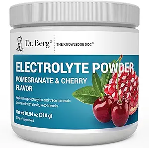 Dr. Berg Zero Sugar Hydration Keto Electrolyte Toz - Pids & Real Pink Himalaya Salt (NOT Table Salt) - Pomegranate ve Cherry Hydration Drink Supplement - 50 Hizmetler