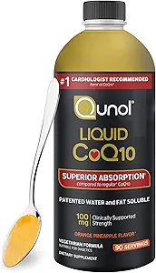Qunol CoQ10 Sıvı Supplement 100mg, Üstün Aborpsiyon, Coenzyme Q10, Antioksit Sağlık Için Antioksit, Orange Pineapple Flavored, 90 Hizmet, 30.4 oz Şişe