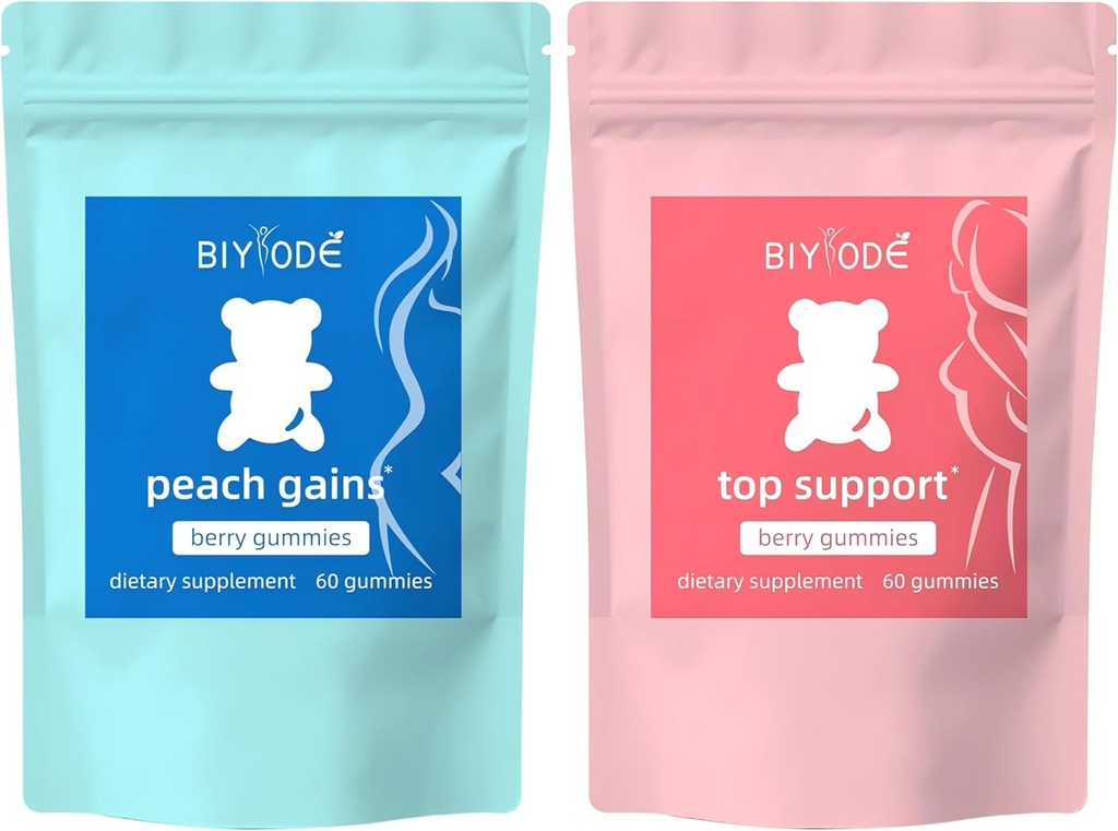 BIYODE Berry Gummies Combo Pack - Bum & Chest Support Gummies for Women, Workout Aid - Women's Support Supplement - Berry Flavored - Essential Herbs - Multivitamins Diyet Fitness, 120 Gummies