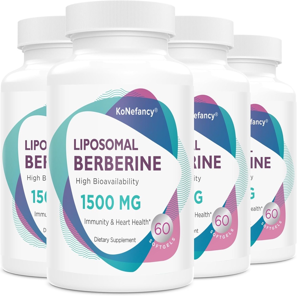 Liposomal Berberine Supplement 1500 mg - Yüksek Biyoavailability Berberine HCL Capsules for Women and Men, AMPK Activator for Cardiovascular Health, Sugar-Free, Non-GMO,240 Softgels