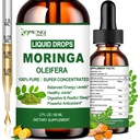 Pure Moringa Oleifera Liquid Drops, Organic Moringa Leaf Extract w. Turmeric, Black Pepper, Moringa συμπλήρωμα για την ενέργεια Μεταβολισμός Ανοσοποιητικό Δερμάτινο Joint & Gut, 6X ισχυρότερη από Moringa Κάψουλες σκόνη