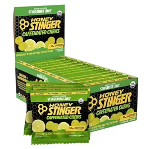 Honey Stinger Stingerita Lime Caffeinated Energy Chew, Gluten Free, Caffeine, Egzersiz, Koşu ve Performans, Ev ve Spor Beslenmesi, Pre ve Mid Workout, 12 Pack