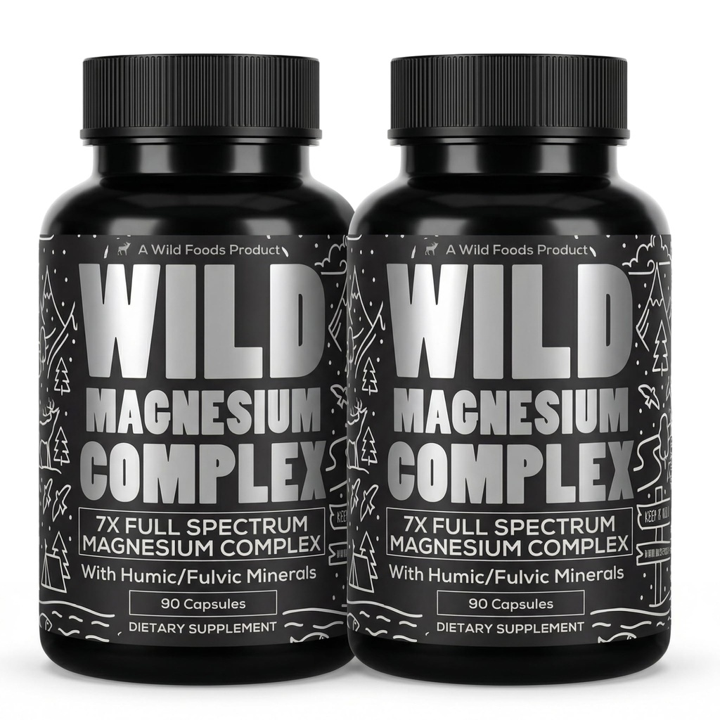 Vahşi Gıda Kompleksi 7X Forms ile Kompleksi Kompleksi | Yüksek Aborpsiyon, Full Spectrum, Easy Digestion | 500 mg Glycinate, Bisglycinate, Malate, Orotate, Citrate, Taurate | 90 Capsule (Pack of 2)