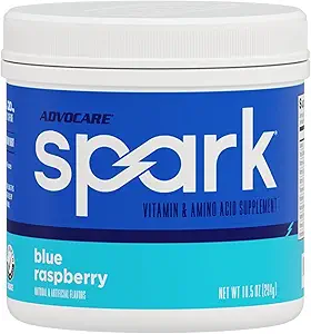 AdvoCare Spark - Energy Drink Mix - Vitamin & Amino Acid συμπλήρωμα - Υποστηρίζει την ενέργεια & εστίαση - Φορητή Ανοσολογική Υποστήριξη - Χωρίς ζάχαρη - Μπλε Βατόμουρο (10,5 oz)