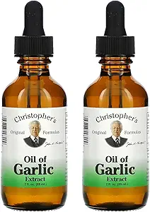 Christopher's Original Formulas Oil of Garlic Extract 2 Ουγγιά - Συσκευασία των 2 - Premium συμπλήρωμα βοτάνων - Ψυχρό-Pressed & Pure Liquid Garlic Oil 