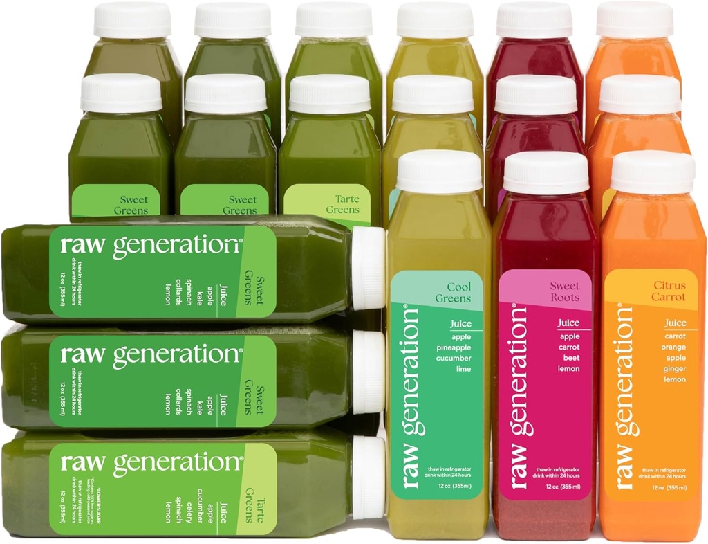 Raw Generation Skinny Cleanse – 3Day Juice Cleanse for Kilo Kaybı, Detox, Azaltıcı Bloating & Artan Enerji – 18 Cold-Pressed Juices to Crush Cravings & reset Your Diyet