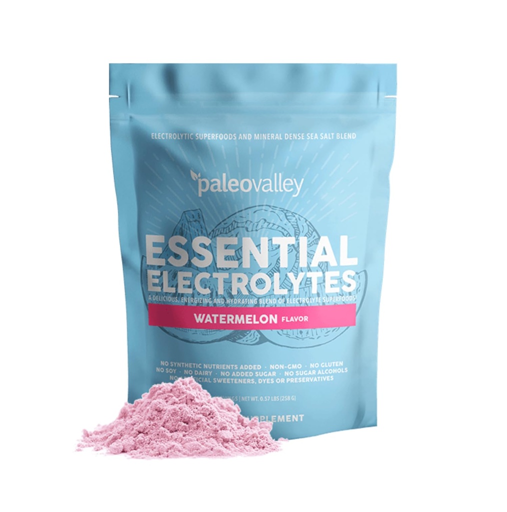 Paleovalley Essential Electrolytes Toz - Full Spectrum Watermelon Electrolyte Toz Hydration, Energy and Muscle Recovery - No Sugar Eklenme - 28 Servisler