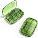 6 Karşılaştırma Seyahat Pill Box, Pill Organizer Moisture Kanıt Pill Case, Small Pill Box for Pocket Purse, Daily Portable Medicine Vitamin Box, Fish Oil Box, Supplement Box (Green)