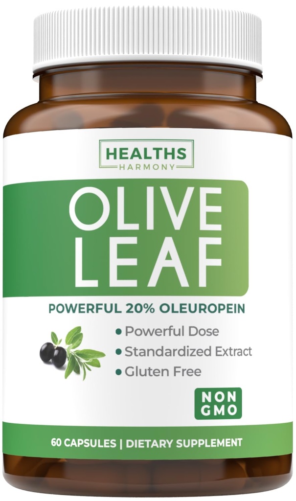 Super Strength Olive Leaf Extract Κάψουλες - Vegan Non-GMO 750mg εκχύλισμα ελιάς με 20% Oleuropein Αντιοξειδωτικό συμπλήρωμα για την Ανοσία Δέρμα και την Καρδιά Υποστήριξη για την Υγεία - Made in The USA (2 Μήνες Προσφορά)