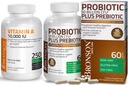 Bronson Probiyotik 50 Milyar CFU + Prebiyotik with Apple Polyols & Pineapple Fruit Extract + A 10.000 IU Premium Non-GMO Formula