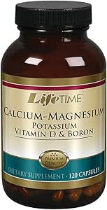 LIFETIME Calcium Magnesium Potassium, Vitamin D & Boron | Support Bone & Muscle Health | Easy Absorption | 120 Capsules, 30 Servings