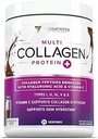 Kadınlar için Multi Collagen Peptides Toz - Hidrolyzed Unflavored Collagen Toz for Women with Tip I II III V & X artı C & Hyaluronic Acid for Beautiful Hair Skin and Nails - 30 Servisler