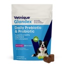 Vetnique Glandex Daily Probiyotiks for Dogs with Prebiyotiks to Support Gut Health with Fiber and Digestive Enzymes, Probiyotik Chews or Tozs (30ct Chews, Bacon Chews)