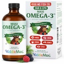 Maxi Health Omega 3 for Kids Supplement – Kosher Omega 3 Kids Fish Oil Sıvı with DHA & EPA – Sıvı Fish Oil Supplement with Fruity Burst Flavor to Support Mood, Brain, Focus, Bones & Eyes (8 oz)