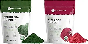 Kate Naturals Βιολογική σκόνη Spirulina και σκόνη ρίζας τεύτλων
