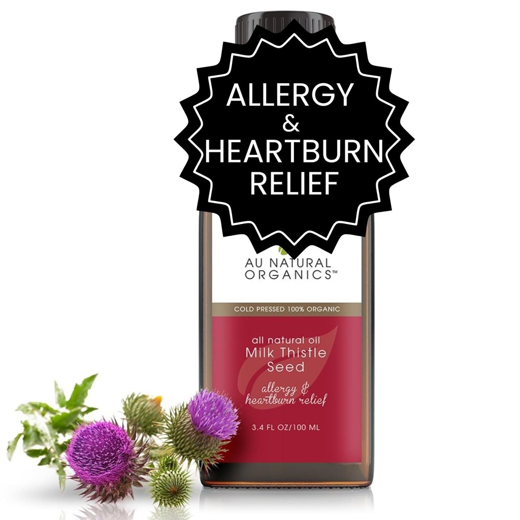 Au Natural Organics Milk Butle Seed Oil Cold Pressed Organic | Milk Butle Supplement for Liver Support, Boost Immune Health, Digestive Health, Bone Health, Skin & Brain Health 3.4 fl ozzz