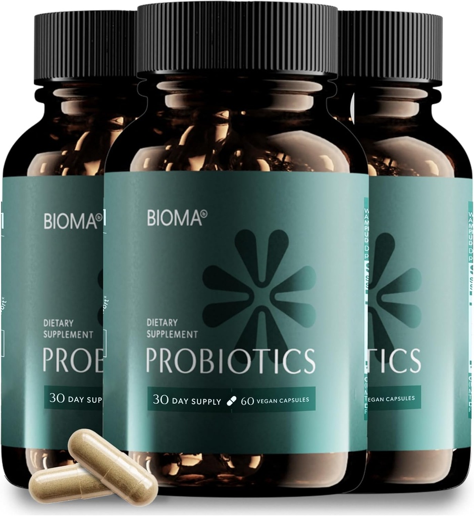 Bioma Probiyotiks - Digestive Health Probiyotik - Xylooligosaccharides, Tributyrin & Bifidobacterium - Vegan & Gluten Free - 180 Gecikmiş-Release Capsules (90-Day Supply)