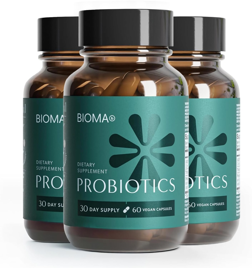 Bioma Probiyotiks - Digestive Health Probiyotik - Xylooligosaccharides, Tributyrin & Bifidobacterium - Vegan & Gluten Free - 180 Gecikmiş-Release Capsules (90-Day Supply)
