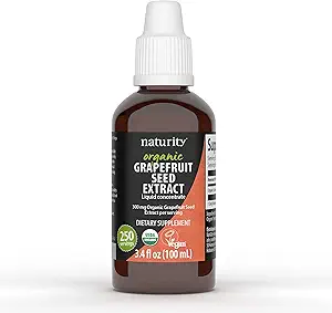 naturity Organic Grapetre Tohum Ekstradüksiyonu -300 mg Grapetre Tohum Ekstraksiyon/Serving, 82 Day Supply - Pure GSE Material, 3.4 fl oz (100 ml)