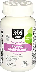 365 by Whole Foods Market, Prenatal Multivitamin with Iron, Vegetarian, 90 Count