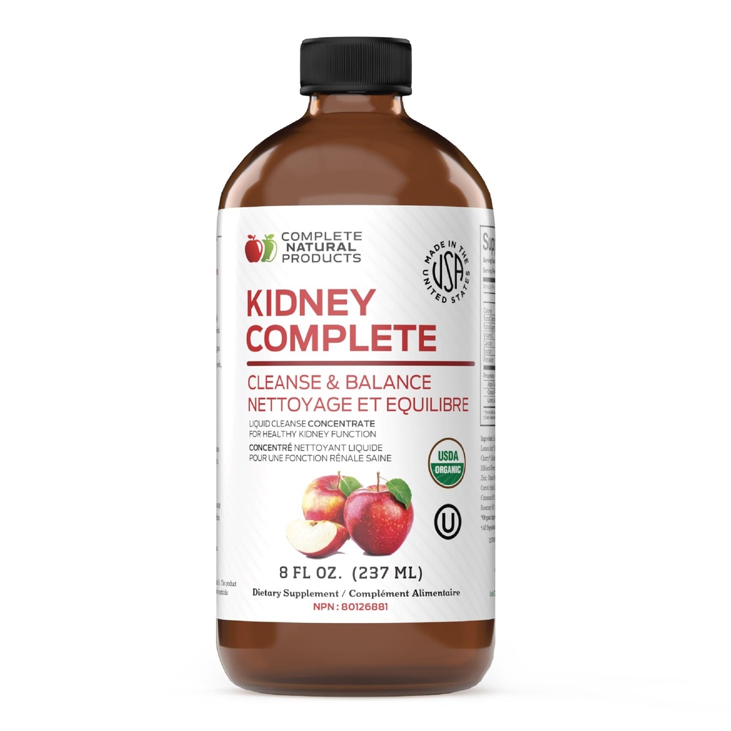 Tamam Doğal Ürünler Kidney Tamam - Kidney Desteği için 8oz Organik Sıvı ve Apple Cider Vinegar, Lemon ve Organik Chanca Piedra ile Detox.