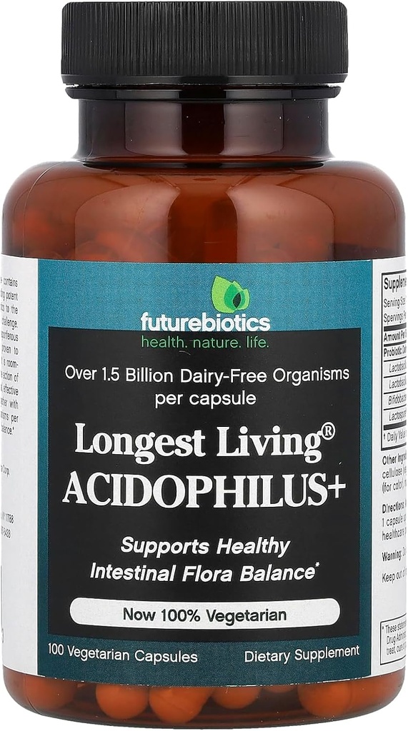 Futurebiyotiks Longest Living Acidofilius Plus Capsules, 100-Count