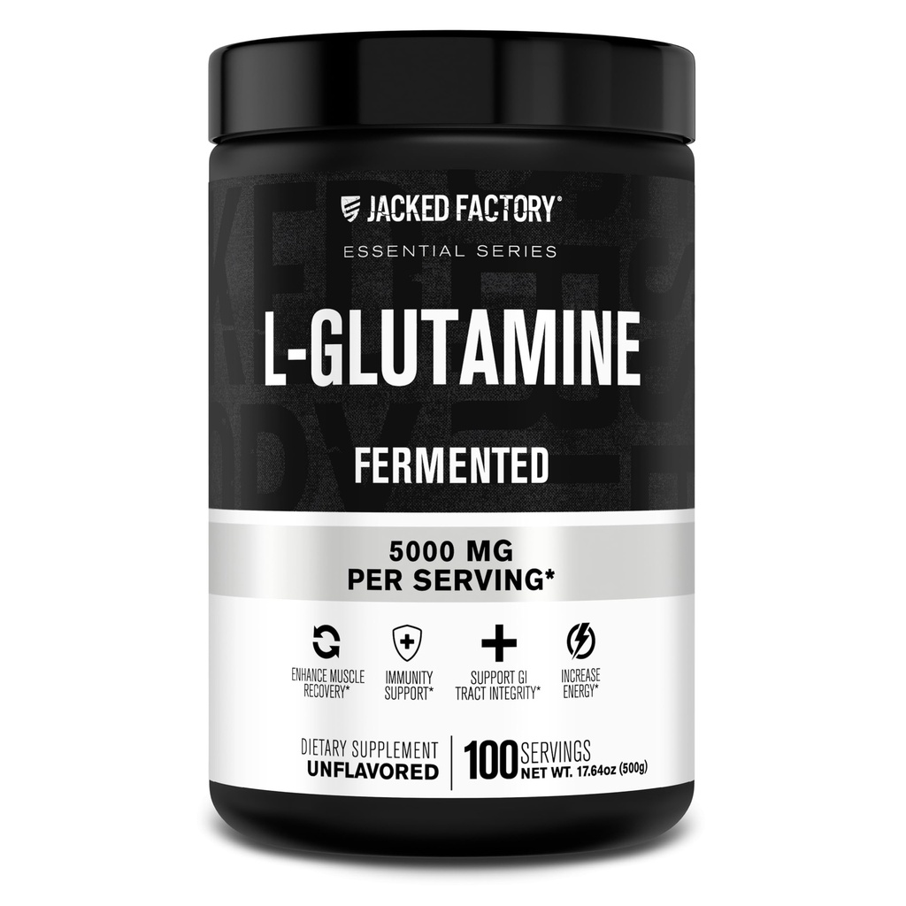 Jacked Factory L-Glutamine Toz 100 Hizmet - Vegan Post Workout Muscle Recovery için L Glutamine Supplement for Post Workout Muscle Recovery, Immunity, Digestive Health | No Yapay Filler - Unflavored