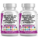 Temiz Nutraceuticals Milk Thistle NAC Chanca Piedra Beet Root Artichoke Dandelion Root - Liver Cleanse Supplement Plus TUDCA Choline & Ginger - 2Pack