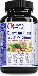 QNL Quantum Plant Multi-Vitamin - Πλήρης Πολυβιταμίνη - Ανοσολογική Υποστήριξη για Ενήλικες - Φυσική Πολυβιταμίνη για Άνδρες & Γυναίκες - 120 Κάψουλες Φυτικών-Πηγών