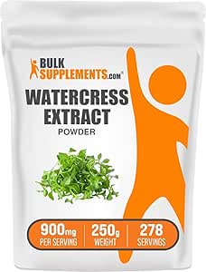 BulkSupplements.com Watercress Extract Toz - Nasturtium Officinale Extract, Watercress Toz - Gluten Free, 900 mg per Service, 100g (3.5 oz) (Pack of 1)