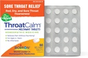 Boiron ThroatCalm Tabletleri Red, Kuru, Puly, Sore Throats ve Hoarseness - 60 Kont