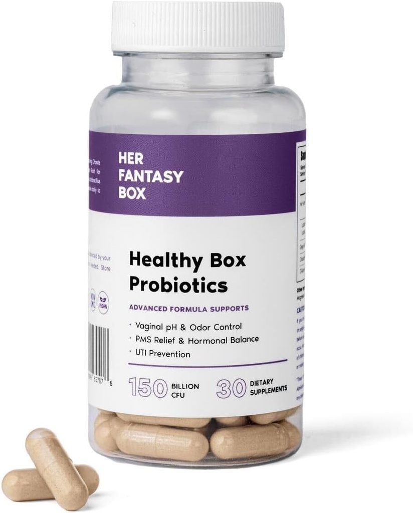 Fantasy Box | Sağlıklı Kutu | Kadınlar için Vaginal Probiyotikler – Prebiyotikler + Gelişmiş Lactobacillus - Hormonal Denge, PMS Relief – Feminine Health Support with Cranberry & D-Mannose