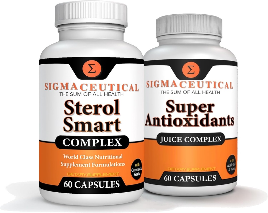 Niacin – Beta Sitosterol – Policosanol – Plant Sterols - Garlic – Cayenne Supplement Plus Super Antioksi Supplement - Goji Berry, Acai Berry, Mangosteen, Resveratrol, Pomegranate & Noni