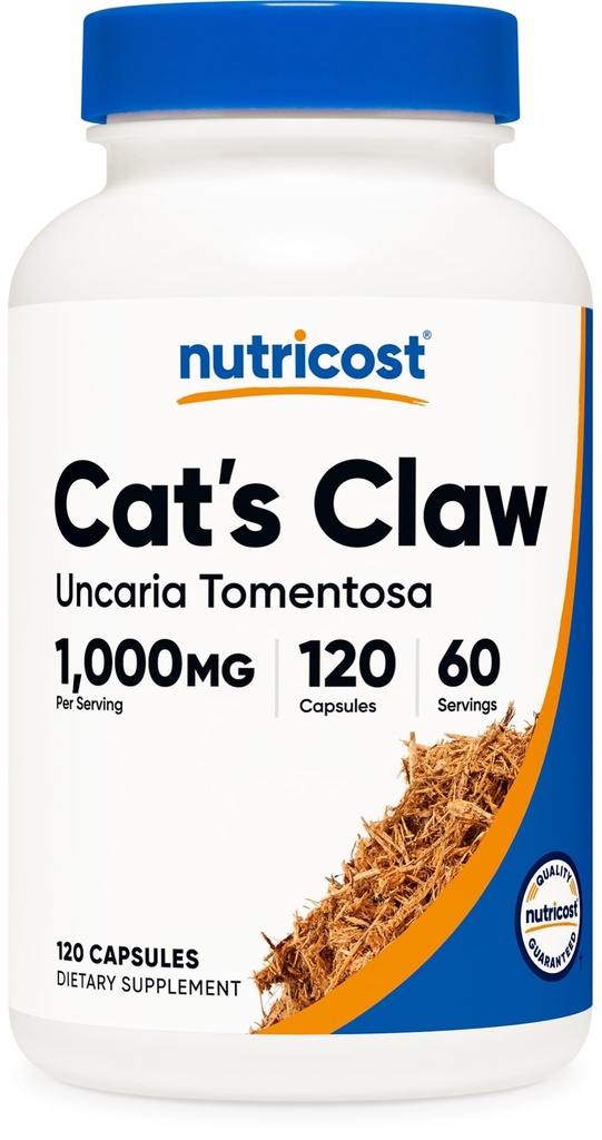 Nutricost Cat's Claw 1000mg, 120 κάψουλες - Χορτοφαγικά Caps, Μη ΓΤΟ και Χωρίς Γλουτένη, 60 εξυπηρετούν
