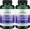 Swanson Chromium Picolinate - Φυσικό συμπλήρωμα προώθησης του μεταβολισμού & της διαχείρισης βάρους - Υποστηρίζει υγιή επίπεδα ζάχαρης αίματος ήδη εντός του φυσιολογικού εύρους - (200 κάψουλες, 200mcg κάθε) 2 Συσκευασία