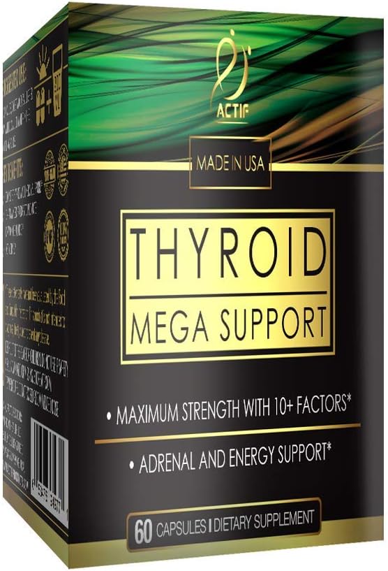 ACTIF Yourroid Mega Support - 10+ Tiroid Faktörleri ile maksimum Güç - Enerji, Metabolism, Adrenal Fatigue & Stres Cevap - GMO, 1 Ay Supply, ABD'de Yapıldı
