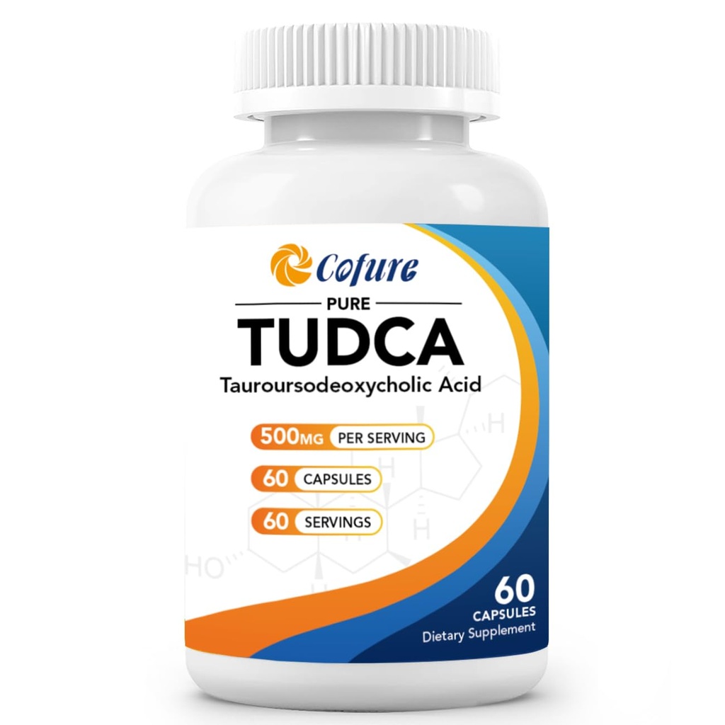 TUDCA 500mg συμπλήρωμα, Συκώτι και Gallbladder Υποστήριξη, Γνήσιο καθαρισμένο Bile Αλάτι με Πικάντικη Γεύση, Χωρίς Γλουτένη, Μη ΓΤΟ - 60 κάψουλες