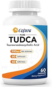 TUDCA 500mg Supplement, Liver and Gallbladder Support, Genuine Purified Bile Salts with Bitter Taste, Gluten Free, Non GMO - 60 Capsules